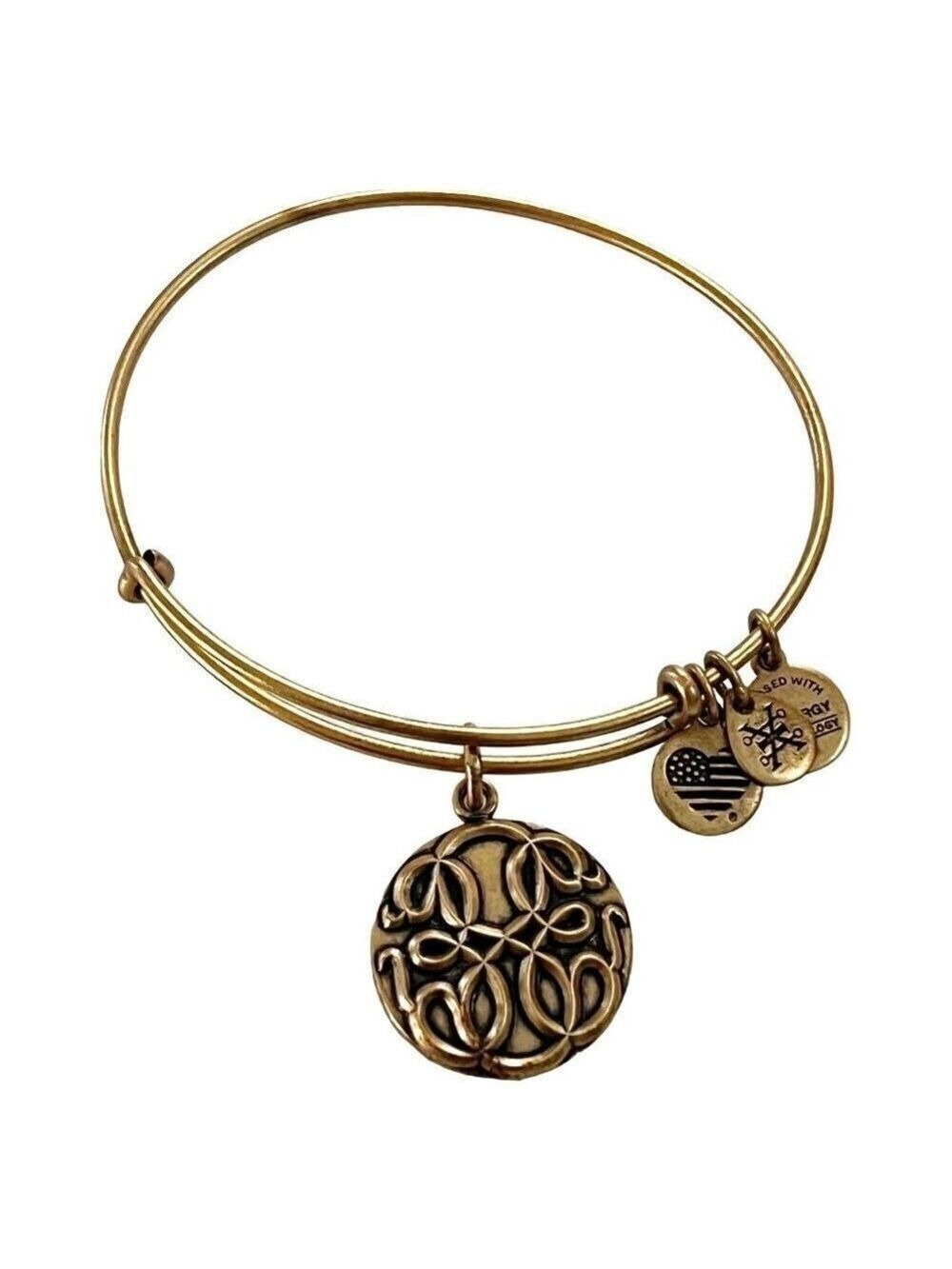 Vintage Alex & Ani Path of Life Embossed Charm Bangle 2016
